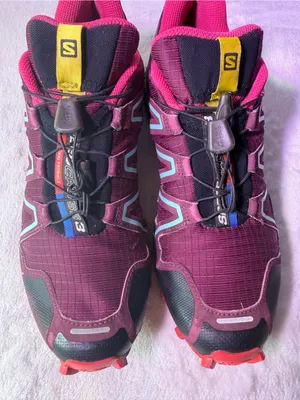 Salomon Women's Trail Running Shoe - Burgundy with Pink and Aqua Accents thumbnail 13