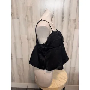 No Boundaries Y2K Black Lace Trim Cami Top XXL | Flowy Sheer Spaghetti Strap Coquette Tank thumbnail 6