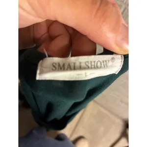 Smallshow Green Ruched Side Slit Maxi Dress Women's Size L‎ Short Sleeve thumbnail 5