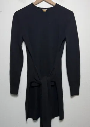 Michael Kors Collection Women 100% Cashmere Sweater Black Tie Waist Avant Guard thumbnail 1