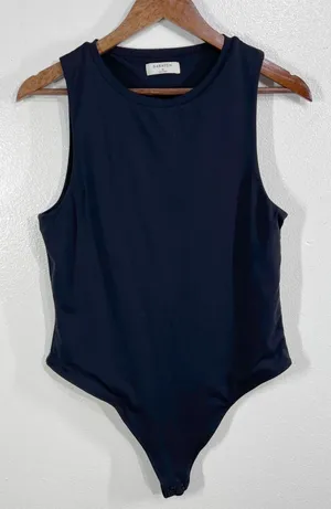 Babaton Black Sleeveless Thong Bodysuit Size S Minimalist Stretch‎ Basic Top thumbnail 1