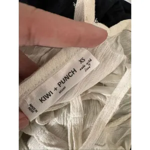 Kiwi + Punch Queen Cream Sundress XS – Smocked Bust, Adjustable Straps, Flowy Ra thumbnail 5