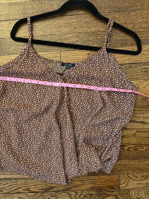PAPERMOON Conway Brown Polka Dot Printed Tie-Hem Cami Tank Top Size XL thumbnail 8