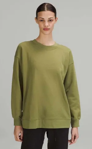 Lululemon Perfectly Oversized Crew Pullover Bronze Green Size 14 thumbnail 1