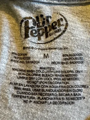 DR PEPPER Logo Graphic Tee M 20” p2p Heather Gray thumbnail 3