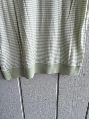 Giorgio Armani Striped Cotton Tee in Dreamy Soft Sage Green Size 50 Italy thumbnail 7
