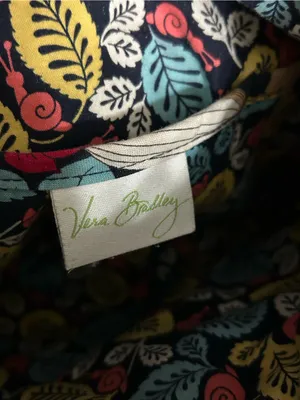 Vera Bradley Navy Pink Yellow White Blue Floral Quilted Shoulder Bag thumbnail 9