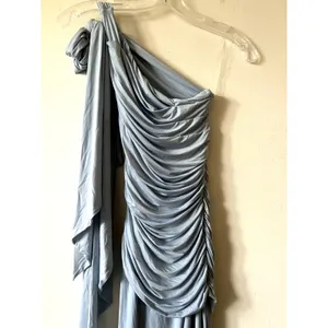 Oh Polly Annelise Premium Jersey One Shoulder Gown Maxi Dress Powder Blue XS New thumbnail 8