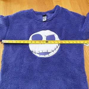 Disney Nightmare Before Christmas Fleece Long Sleeve Plush Pajama Top Purple M thumbnail 6