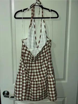 Free People Cecil Checker Print Halter Neck Mini Dress thumbnail 6