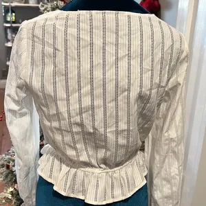 The Fifth Label XS White‎ Striped Peplum Top | Romantic | Lined thumbnail 5