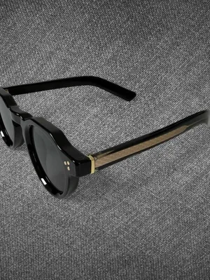 Black Round Sunglasses Gold Rivet Retro Style - Unbranded thumbnail 8