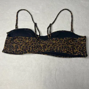 Kendall +‎ Kylie Leopard Print Bandeau Bikini Top Brown Large thumbnail 2