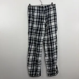 Victoria's Secret Pajamas Womens XS Black White Plaid Flannel Sleepwear Set thumbnail 9