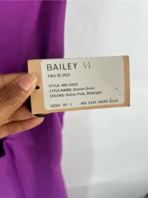 Bailey 44 Zennie Dress Midnight Purple Cutout Asymmetrical Midi S NWT thumbnail 7
