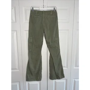 Aeropostale Low Rise Flare Utility Cargo Pants Womens Size 0 Olive Green Cotton thumbnail 3