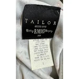 y2k Tailor B Moss sz 6 Gray Sheer Floral‎ Dress Made In US whimsgoth cottagecore thumbnail 6