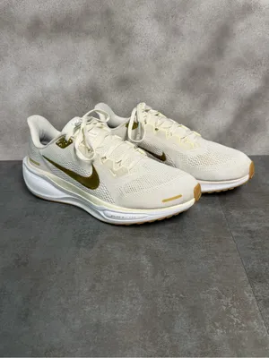 Nike Air Zoom Pegasus 41 Women's Running Shoes Light Pumice Metallic Gold Size 9 thumbnail 2