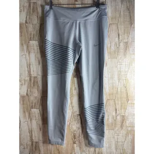 Nike Dri Fit Womens Athletic Leggings Gray Size L Running‎ Workout Fitness thumbnail 2
