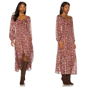 💕ASTR💕 Arlette Floral Sweetheart Long Sleeve Maxi Dress Floral Print Small NWT thumbnail 7