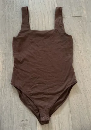 Old Navy Brown Square Neck Bodysuit Women XS thumbnail 1