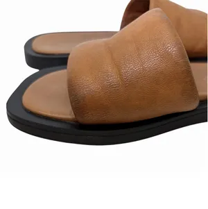 Free People Wren Leather Slide Sandals Tan Square Toe Size 7 thumbnail 9