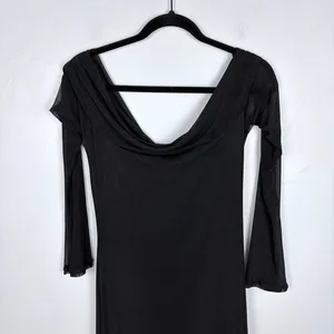Motel Rocks Terika Bardot Dress Black Mesh Long Sleeve Maxi Evening Chic Large thumbnail 10