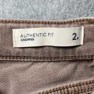 J. Jill Denim Authentic Fit Cropped Jeans Women's Sz 2P Tan/Taupe Raw‎ Hem EUC thumbnail 7