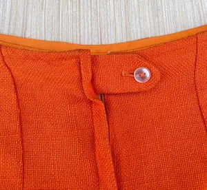 Vintage VTG Mr. Lee California separates orange linen blend pencil skirt size XS thumbnail 3
