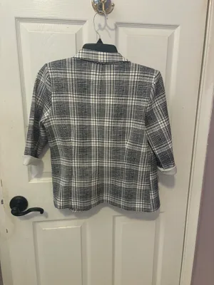 New York Clothing Co. Black & White Plaid Blazer Jacket - Size Small thumbnail 3