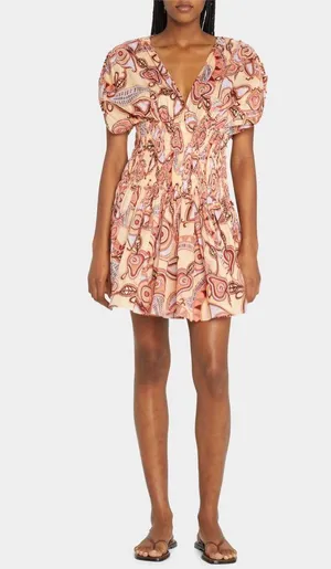 A.L.C. Luna Smocked Split-Sleeve Mini Dress 2 thumbnail 1