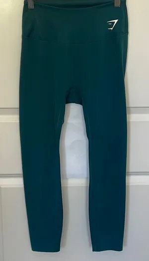 Gymshark Teal Capri Leggings Medium Activewear Workout thumbnail 1