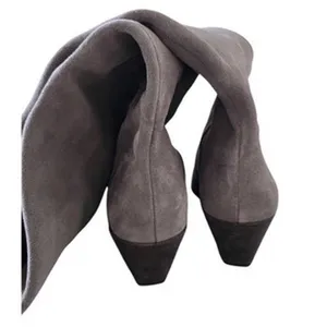 Vince Camuto Grey Suede Over The Knee Boots Pointed Toe Block Heel 6.5 Wide Calf thumbnail 5