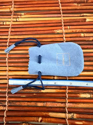 Mikimoto Powder Blue Suede Drawstring Jewelry Pouch thumbnail 3