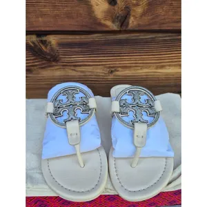 Tory Burch Leather Miller Pave Sandal In Cream Size 5 thumbnail 4