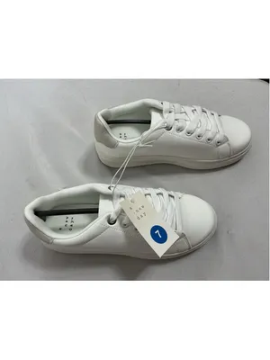 Womans New In Box A New Day Peggy Lace Up Low Top Sneakers 7 White thumbnail 2