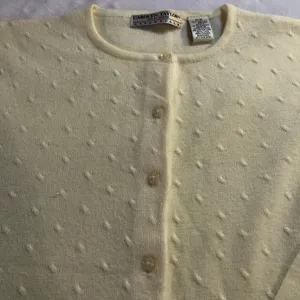 Carolyn Taylor Button Front Cardigan Sweater Cream Size Medium thumbnail 7