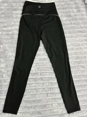 BERLCOK Black High-Waisted Leggings with White Trim — Size S — NWT thumbnail 3