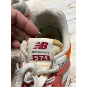 New Balance 574 Gulf Red Sneakers Women's Size 9M Orange Athletic Lace Up thumbnail 5