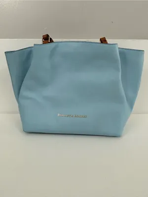 Dooney & Bourke City Large Barlow in Ice Blue and British Tan Leather thumbnail 3
