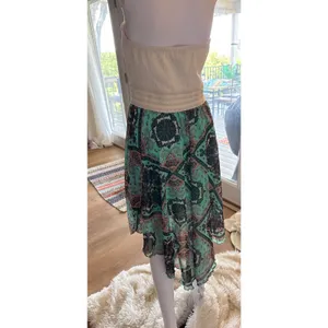Rue21 Strapless Boho Print Dress Size Large Asymmetrical Hem thumbnail 2