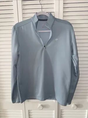 Southern Tide Heather Blue Pullover 3/4 zip xl thumbnail 1
