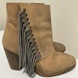 Diba True Jilly Ann Fringe Boots Tan Size 8 thumbnail 5