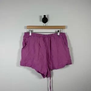 Free People Women’s Mirella Cinched Linen Blend Shorts in Pink Plum S thumbnail 3