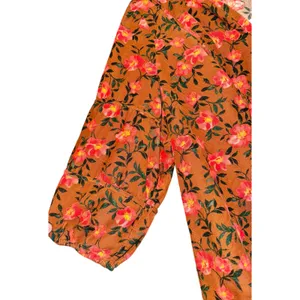 Sonoma Burnt Orange Floral Corduroy Blouse Women's Size 1X‎ Peasant Fall Pumpkin thumbnail 5