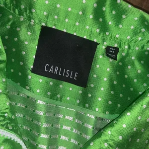 Rare silk Carlisle green zip jacket $200 6 beautiful designer spring evening thumbnail 3