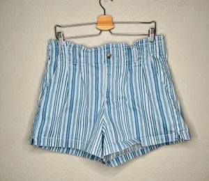 striped paper bag waist mom shorts size 14 thumbnail 2