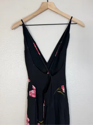 Reformation Renee Black Pink Floral Maxi Dress size XS $218 thumbnail 5