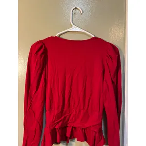 Banana Republic Womens Size XS Long Sleeve Surplice Neck Faux Wrap Peplum Blouse thumbnail 8