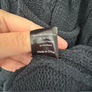 POL Black Enola Open Tie Back Oversized Sweater Size Large thumbnail 7